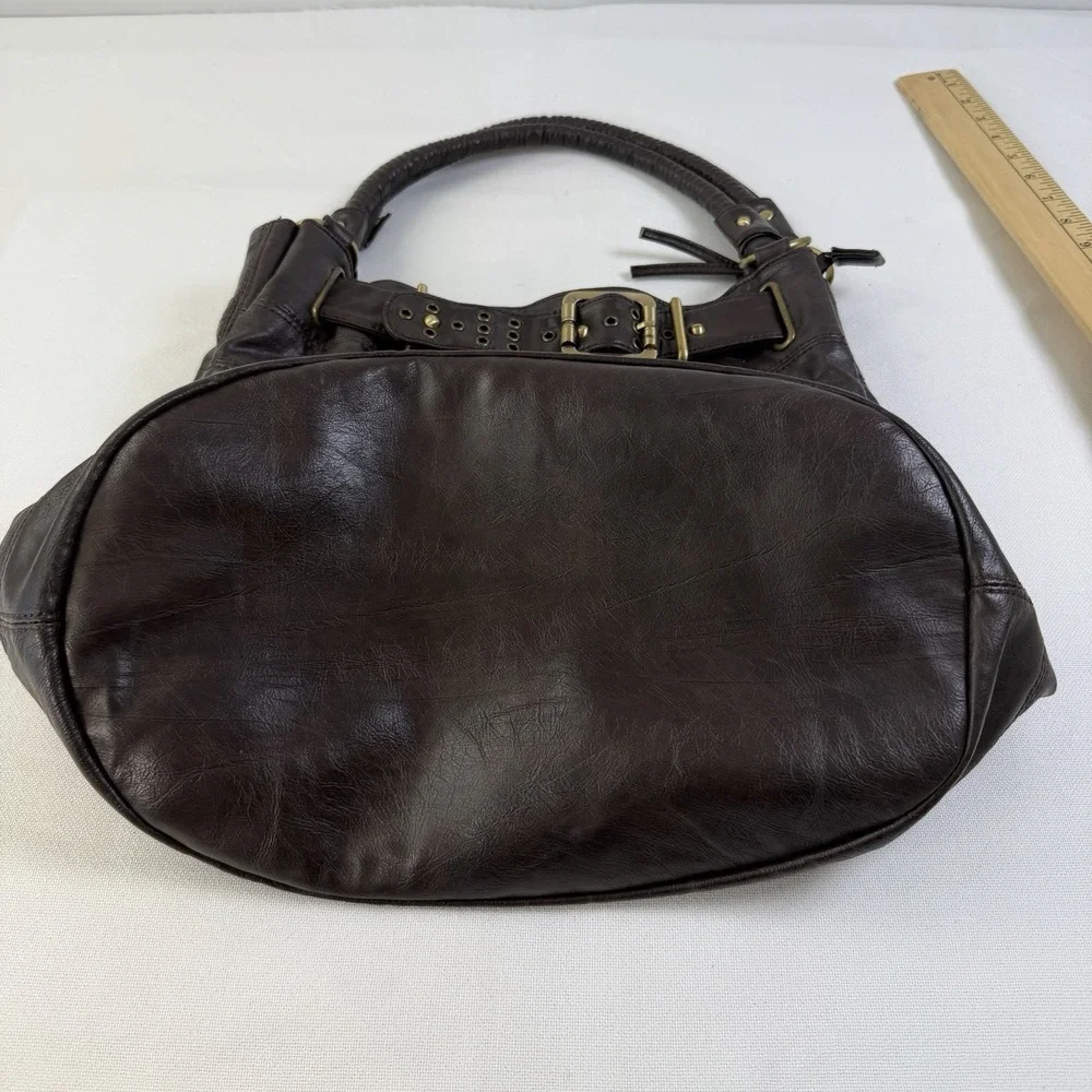Brown Leather Hobo Bag Purse Large Handbag‎ Gold Hardware Boho Hippie Peasant